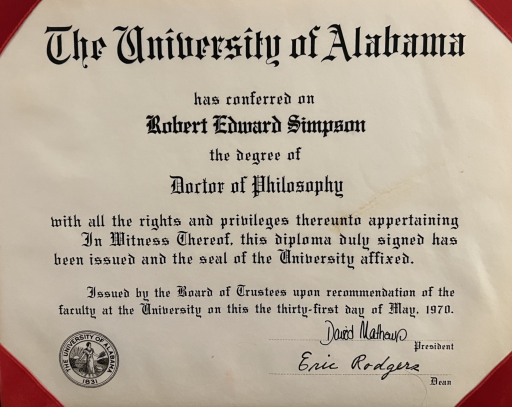 University of Alabama Diploma RES